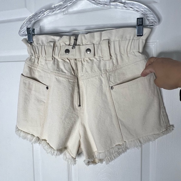 Sea New York Cream Cotton Denim Cutoff Phillipa Shorts Sz 4 - Picture 7 of 9